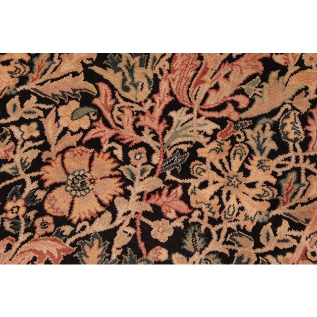 Floral 1990's Pak-Persian Black/Red Wool Rug - 6'1'' X 9'4'' For Sale - Image 4 of 9