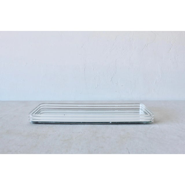 Sally Designs Style Lucite Acrylic Glass Mirror Make-Up Vanity Tray Rounded Corners Vintage Modern, good vintage condition...
