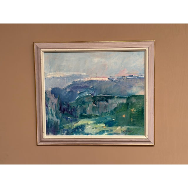 Pia Oom, Landscape, 1950s, Oil on Canvas, Framed For Sale - Image 5 of 18