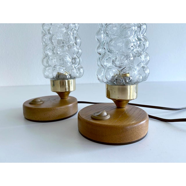 Brown Vintage Bubble Glass Table Lamps, 1970s, Set of 2 For Sale - Image 8 of 14