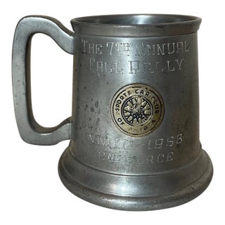 Vintage NNJR 1958 Annual Sports Car Club Pewter Glass Trophy Award Mug Cup For Sale