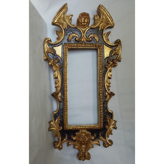 Vintage Hollywood Regency Italian Carved Mirror, Picture Frame For Sale - Image 9 of 10