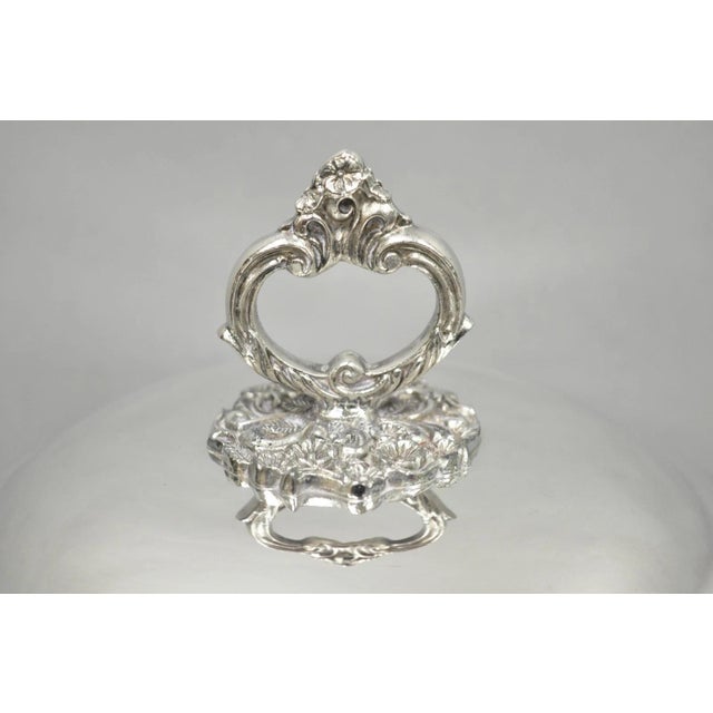 Vintage Victorian Silver Plated Footed and Covered Lidded Bar Ice Bucket For Sale - Image 4 of 12