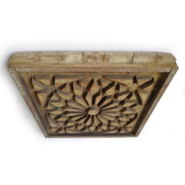 Indian Antique Indian Wood Print Block Panel For Sale - Image 3 of 7