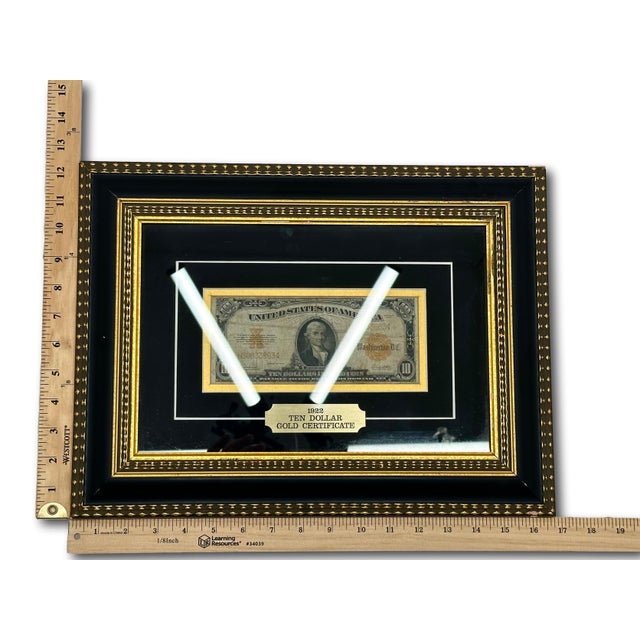 Authentic Beautifully Museum Framed 1922 United States Currency $10 Dollar Bill - Gold Certificate For Sale - Image 17 of 17
