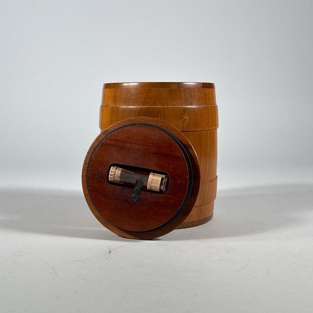 Vintage Decatur Industries Barrel Form Walnut Cigar Humidor For Sale - Image 4 of 7