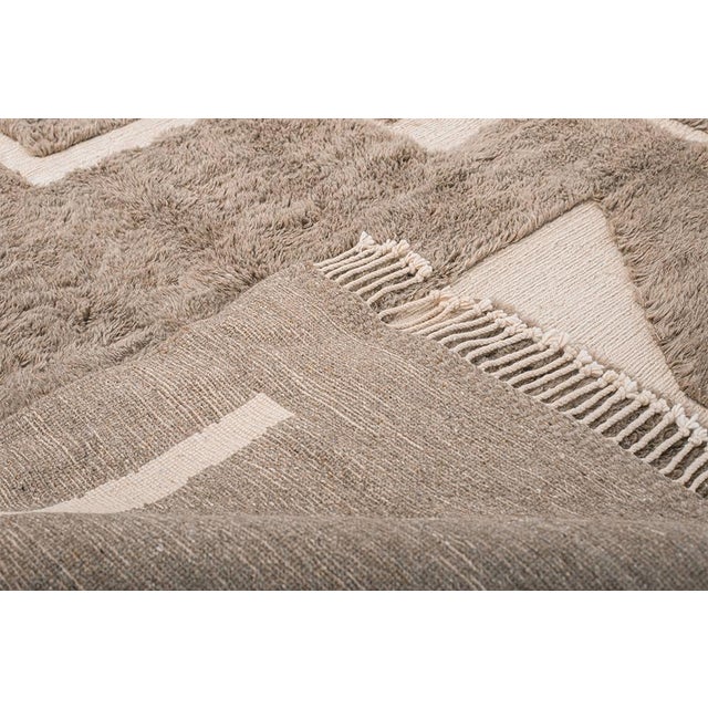 Hand-Knotted Wool Rug by Azele Studio For Sale - Image 4 of 9