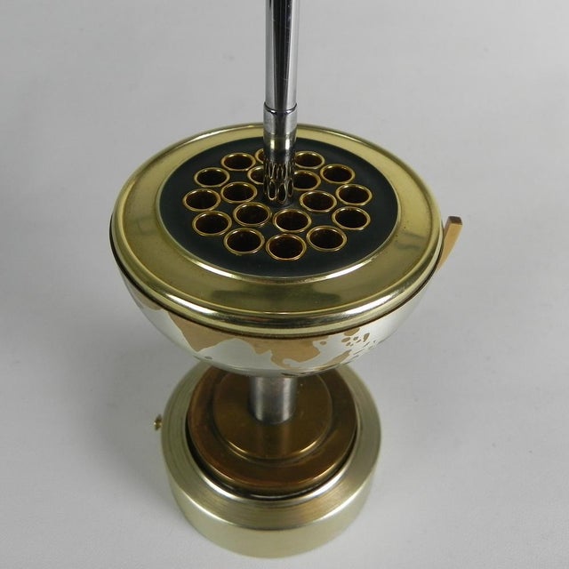 Gold Vintage World Globe Cigarette Holder with Music Box from Windmill, 1960s For Sale - Image 8 of 16