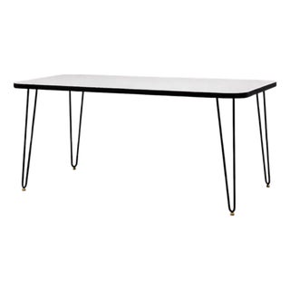 Dining Table in Hardwood and Iron, Att. To Carlo Hauner, 1950s For Sale