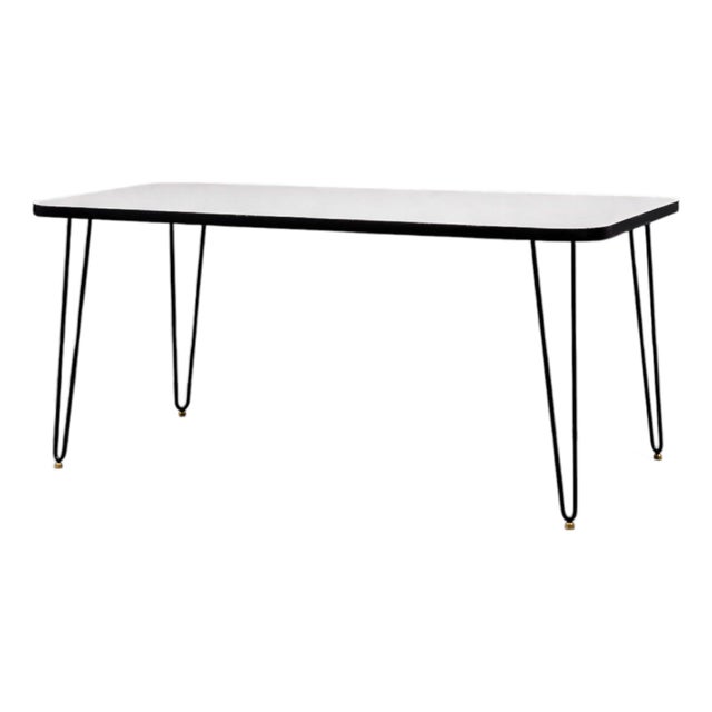 Dining Table in Hardwood and Iron, Att. To Carlo Hauner, 1950s For Sale