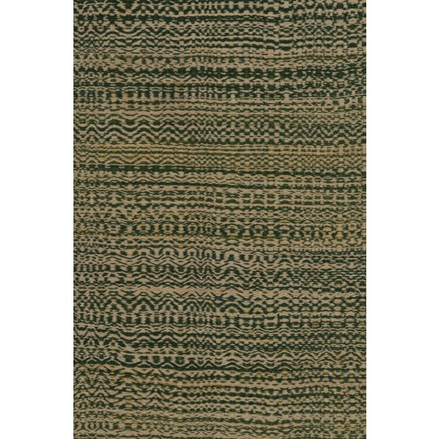 Rug & Kilim’s Contemporary Persian Kilim in Green and Beige Stripes For Sale In New York - Image 6 of 7