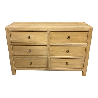 Natural 6 Drawer Dresser For Sale