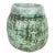 Vintage Textured Green Pottery Vase For Sale