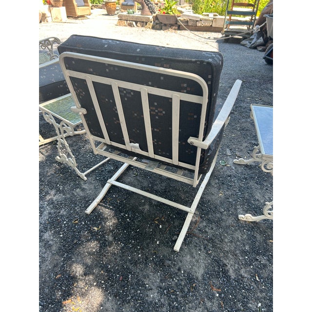 Mid-Century Meadowcraft (Attributed To) 5 Piece Wrought Iron Patio Set With Nesting Tables - Ready for Immediate Use For Sale - Image 9 of 11