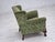 Danish Armchair in Green Velour and Carved Oak, 1950s For Sale - Image 6 of 18