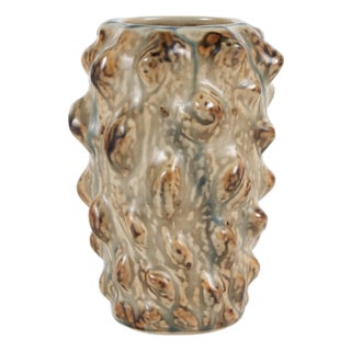 Vase with Modeled Relief Decorated with Sung Glaze by Axel Salto for Royal Copenhagen, 1970s For Sale