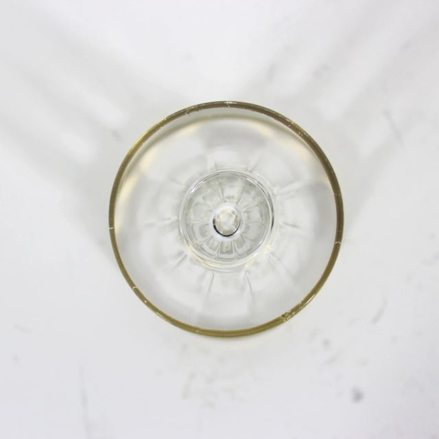 English Vintage Minton by Tiffin Franciscan Juice Glasses With Gold Rim- Set of 8 For Sale - Image 3 of 9