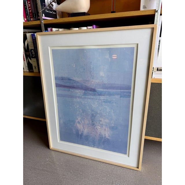 Printmaking Materials 1980s Original Gerald Brommer Monotype Print Landscape Series 9 Signed Framed For Sale - Image 7 of 15