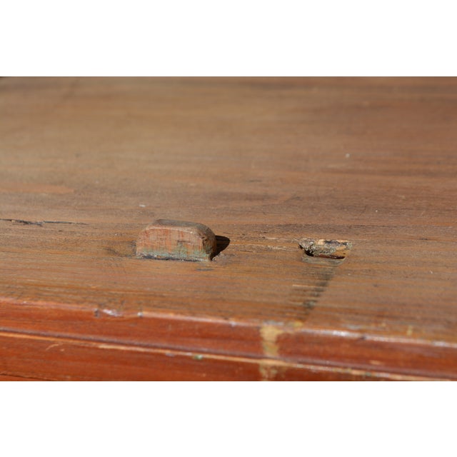 Vintage European Pine Reddish 2 Piece Hutch W/ Cupboards / Drawers Key & Pull Out Bread Board For Sale - Image 10 of 18