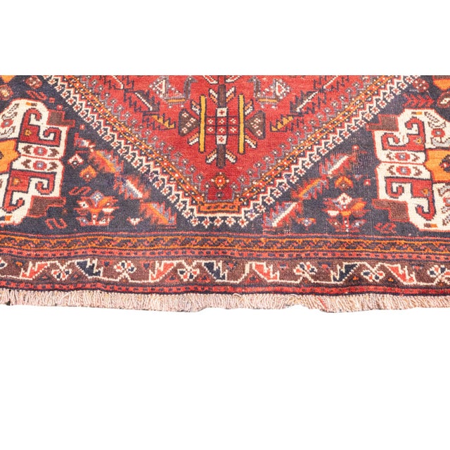 Semi-Antique Hand-Knotted Persian Qashqai Rug 5'4" X 8'9" For Sale In Washington DC - Image 6 of 18