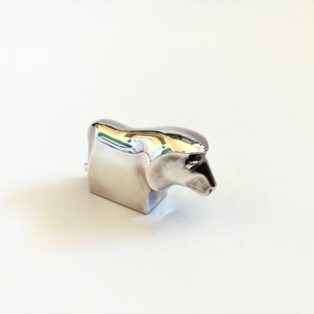 Mid-Century Modern Dansk Silver Plated Lion Figurine For Sale - Image 3 of 7