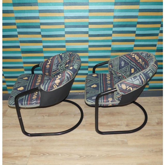Metal Cantilever Chairs with Washable Upholstered Covers, 1990s, Set of 2 For Sale - Image 4 of 15