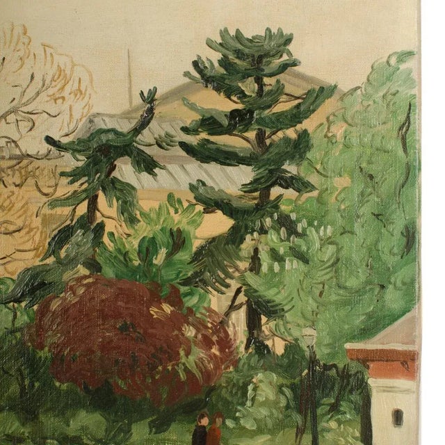 Early 20th Century "Promenade" Impressionist Park Scene Painting by Francois Lanos For Sale In Philadelphia - Image 6 of 11