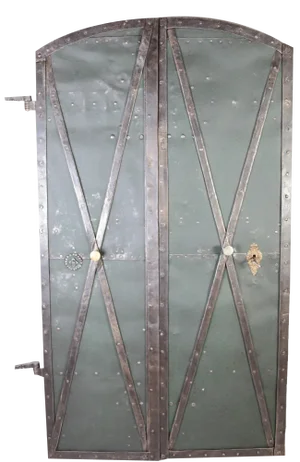 Antique Iron Clad Folding Door, Bohemia, 1760s