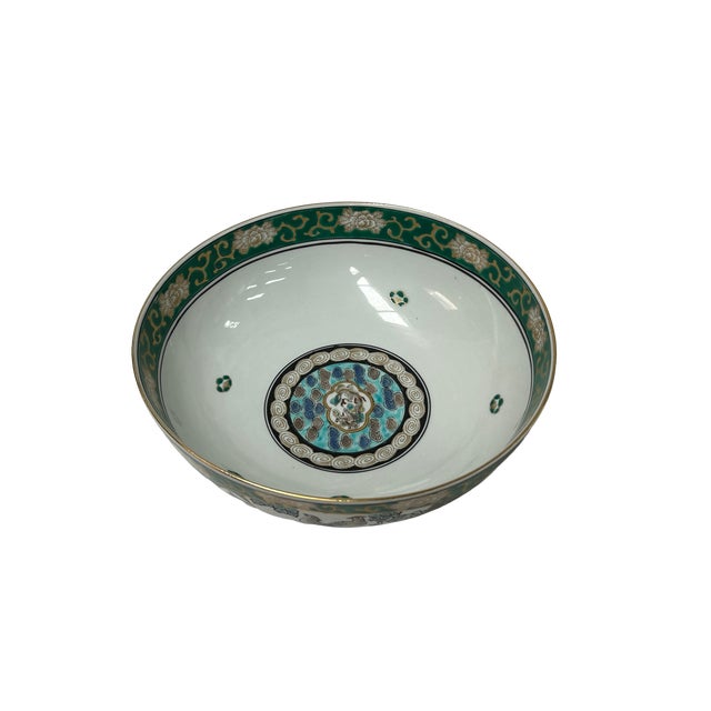 This exquisite vintage Japanese porcelain bowl showcases classic Imari or Kinrande styling, beautifully detailed with a...