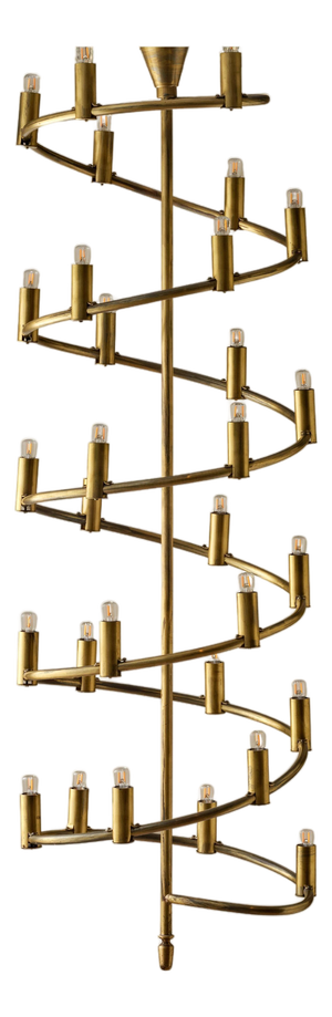 Large Swedish Brass Chandeliers, 1960s