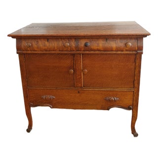 Early 20th Century Diminutive Quarter Sawn Oak Buffet Sideboard For Sale