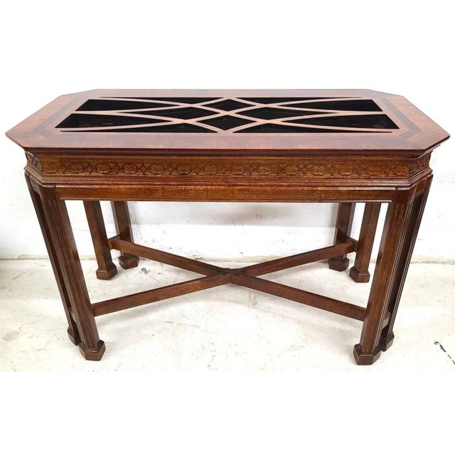 Vintage Mahogany Console Sofa Dining Table Base For Sale - Image 11 of 11