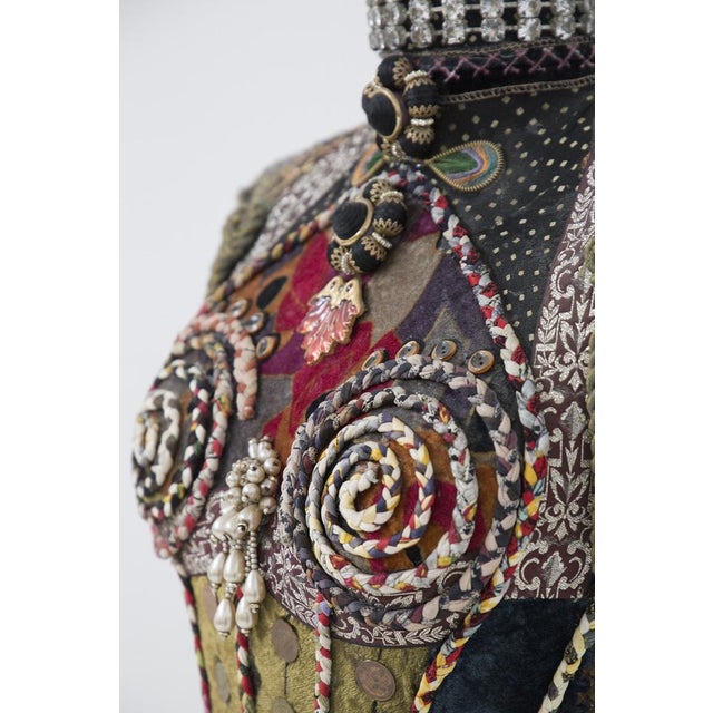 Susanna Hardage, Mannequin with Textile Assemblage, Coins and Costume Jewellery, 1980s, Mixed Media Sculpture For Sale - Image 9 of 16