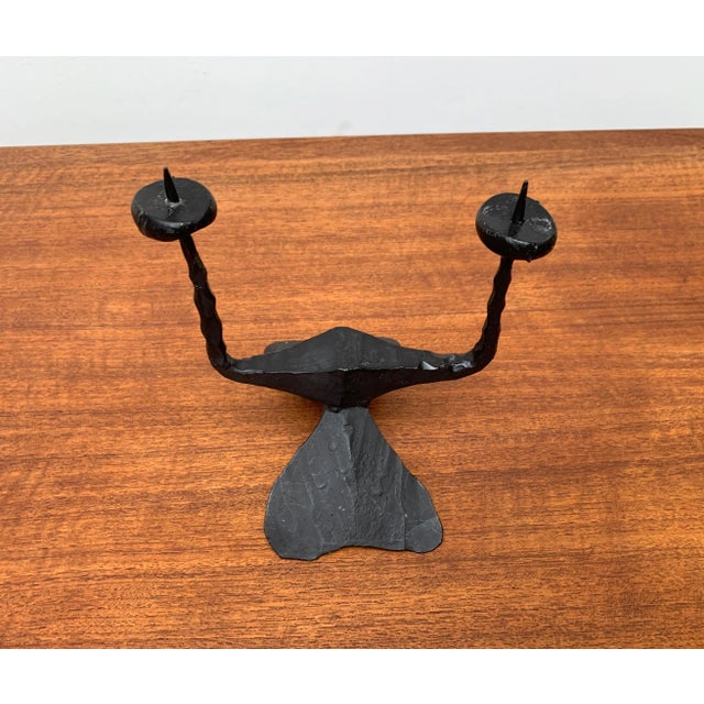 Mid-Century Brutalist Wrought Iron Candle Holder by David Palombo, 1960s For Sale - Image 18 of 18