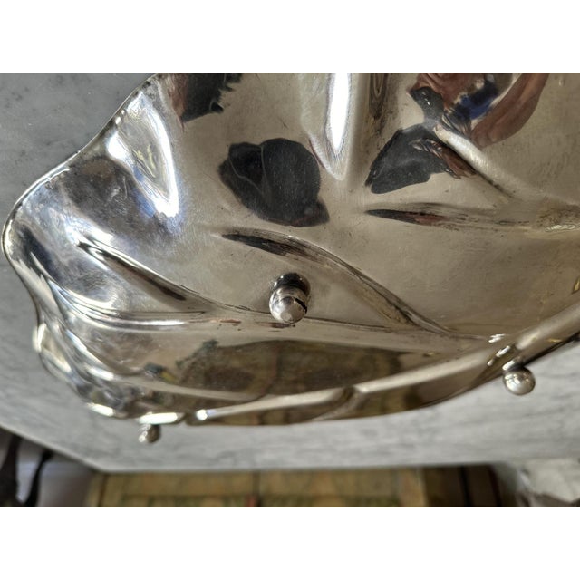 Large Silver-Plated Leaf-Shaped Bowl from Valenti, 1972 For Sale - Image 9 of 14