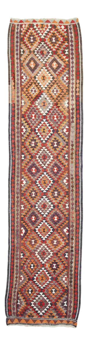 Vintage Colorful Kilim Runner Rug