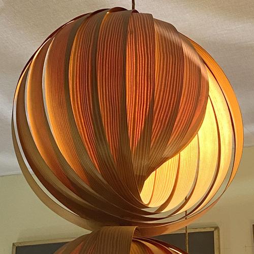 Large Vintage Plywood Lamps attributed to Hans Agne Jacobsson, 1960s, Set of 4 For Sale - Image 13 of 14
