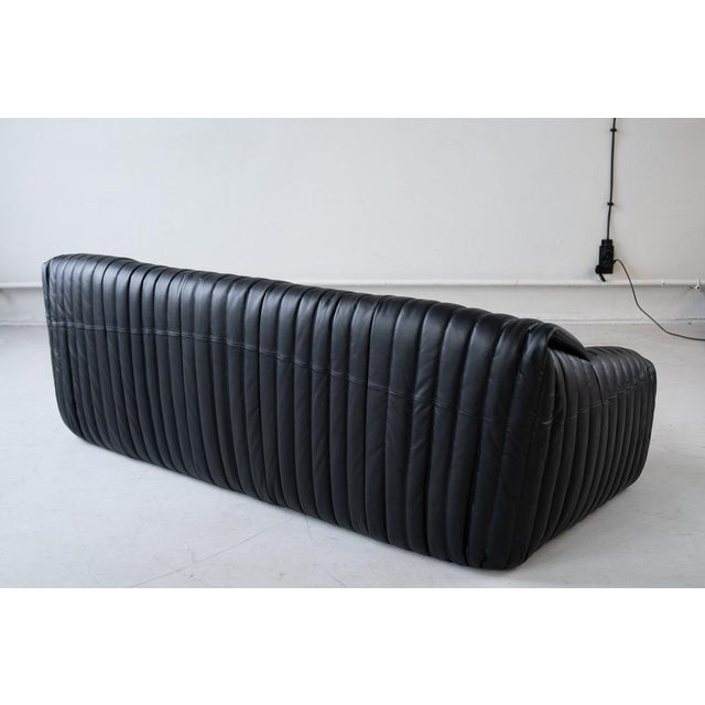 Black Leather Sandra Sofa Set by Annie Hieronimus for Ligne Roset, 1973, Set of 7 For Sale - Image 16 of 18