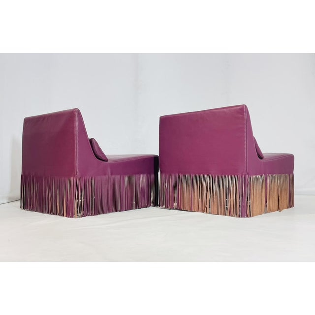 Early 21st Century Pair of "Fringe" Slipper Chairs Made in Italy by Gamma Arredamenti International For Sale - Image 5 of 12