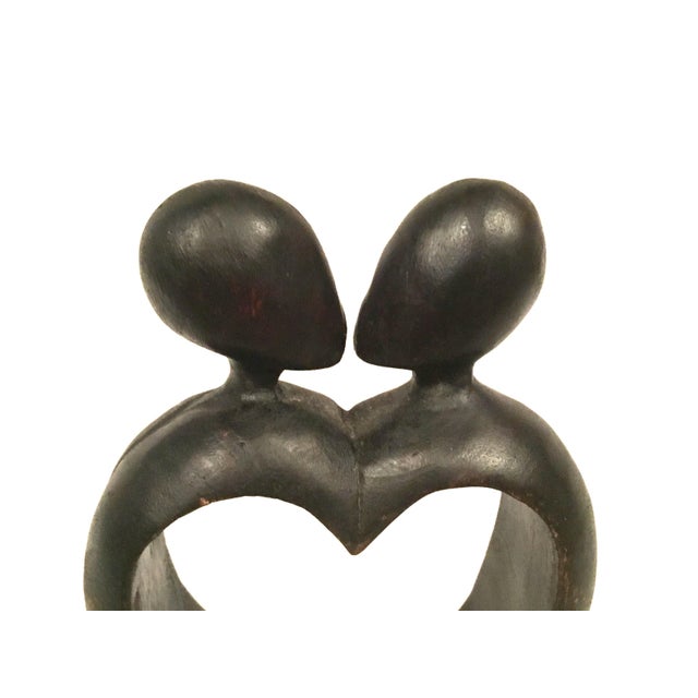 Wood Lovers Embrace Valentine Sculpture Large For Sale - Image 7 of 12