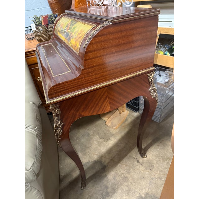 Antique French Regency Louis XV Bureau De Pente Ladies Writing Desk For Sale - Image 4 of 7