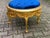 1980s Italian Rococo Gilt Blue Velvet Beech Bench For Sale - Image 6 of 12