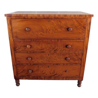 Antique Walnut 19th Century Gentleman's Chest Drop Front Desk For Sale