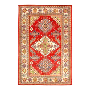 Red Color Fine Hand Knotted Kazak Rug