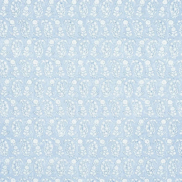SAMPLE - Schumacher Arita Block Print Wallpaper In Cornflower For Sale