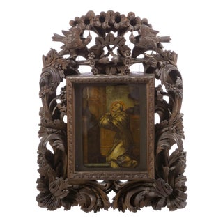 European Artist, Saint John of the Cross, 18th Century, Painting on Glass, Famed For Sale