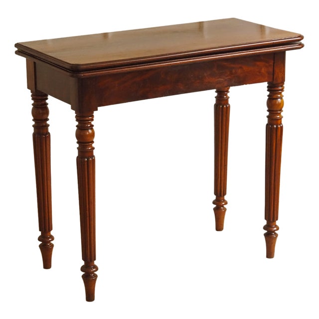 Antique French Mahogany Folding Game Table For Sale