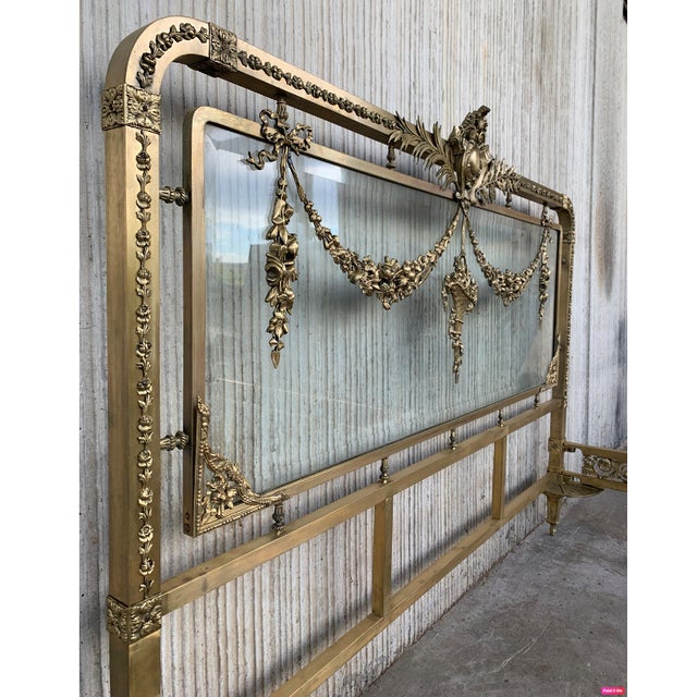 Metal 19th Century French Belle Époque Bronze Iron Full Bedframe For Sale - Image 7 of 9