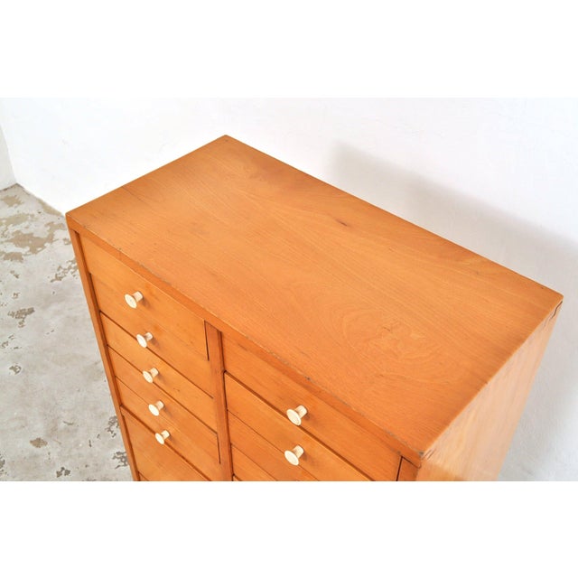 1950s Vintage School Chest of Drawers in Beech, 1950s For Sale - Image 5 of 10