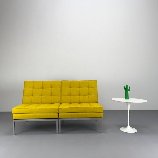 Vintage Yellow Minimalist Lounge Chairs by Florence Knoll for Knoll International, 1960s, Set of 2 For Sale - Image 6 of 15